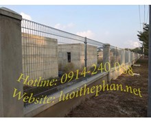 Hàng rào lưới thép bẻ đầu bắt cột bê tông